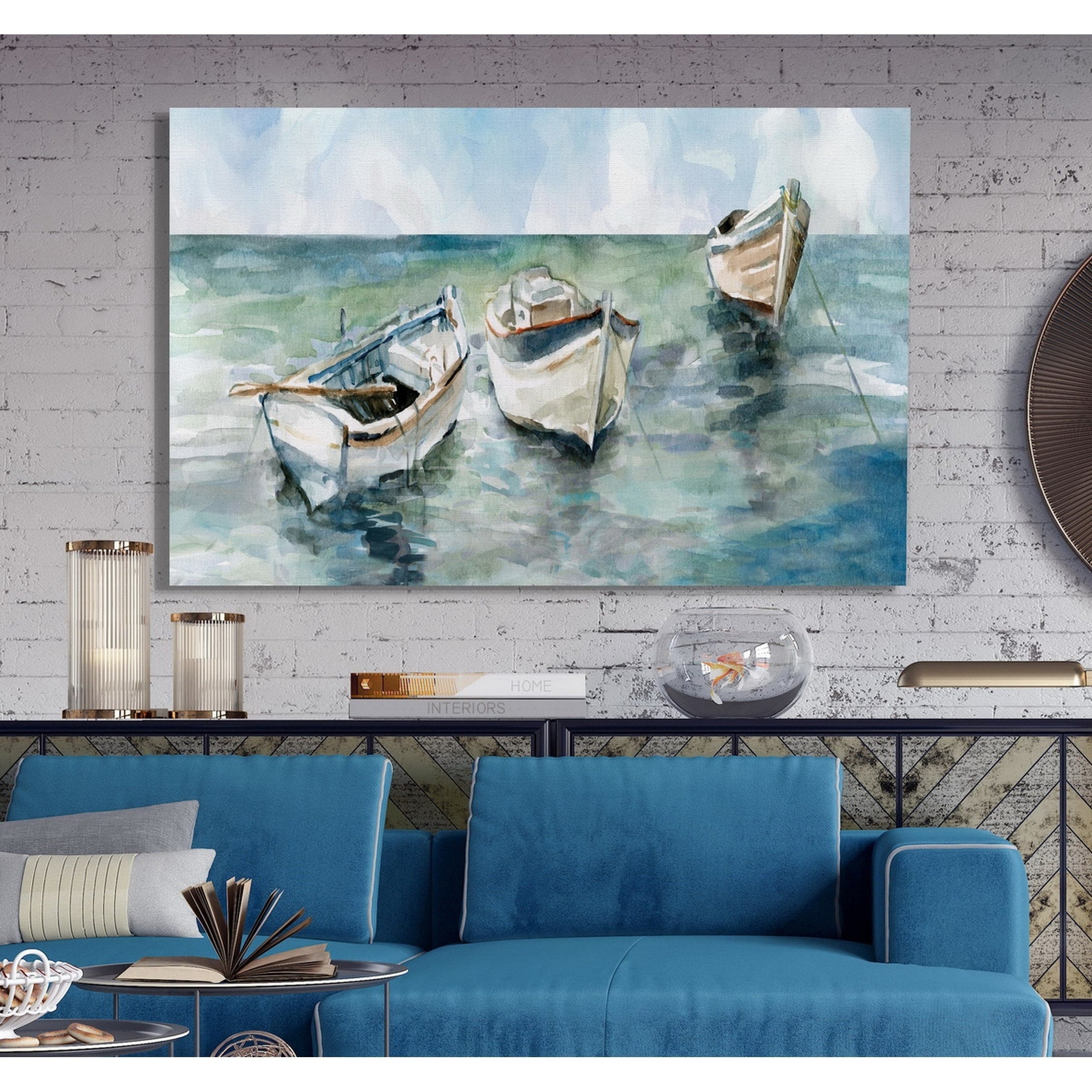 Caught At Low Tide Ii Premium Gallery Wrapped Canvas