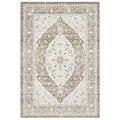 Cavett Vintage Medallion Brown Blue Area Rug