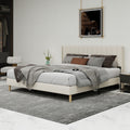 Caxkun Upholstered Platform Bed Frame With Wingback Headboard