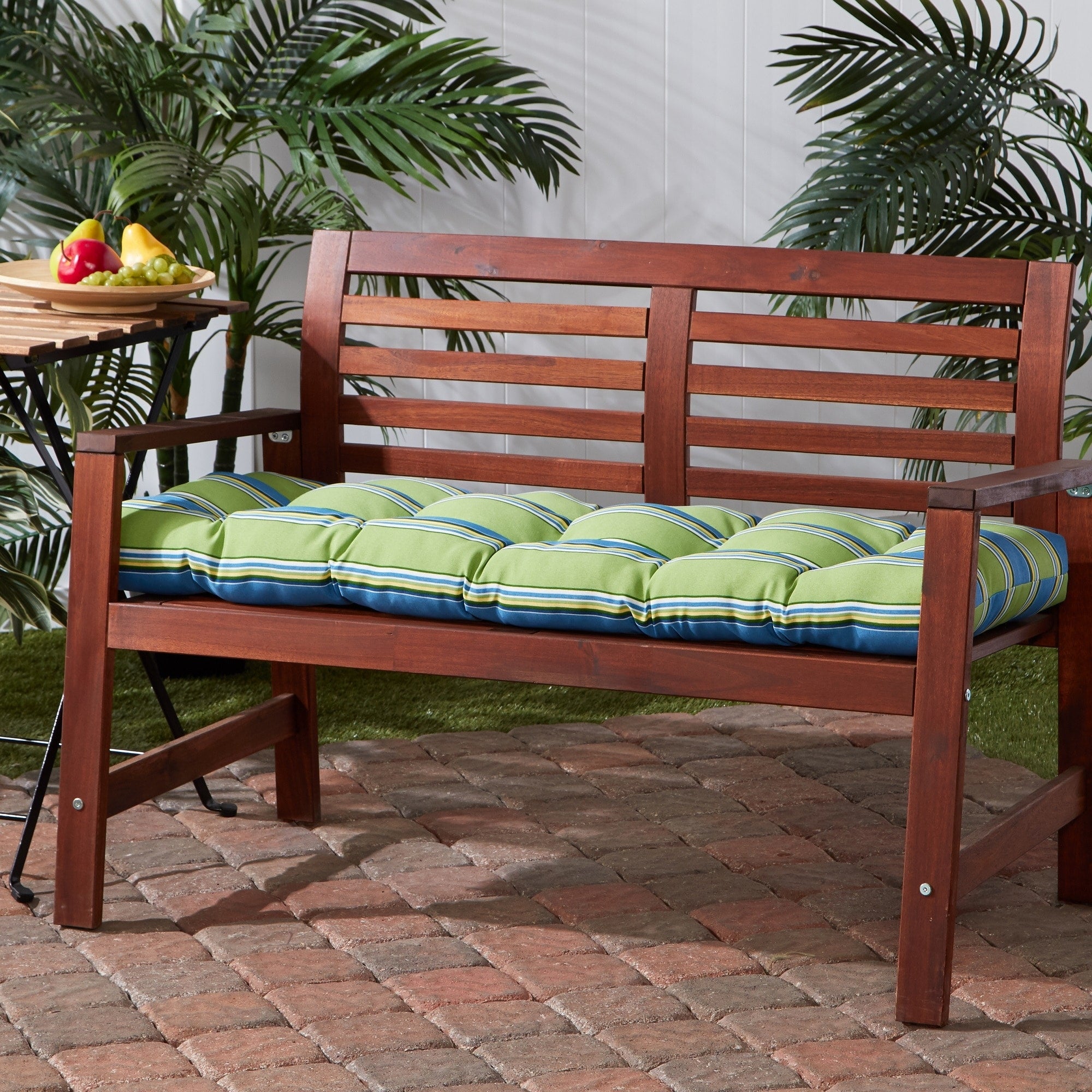 Cayman Stripe 18 Inch X 51 Inch Outdoor Bench Cushion