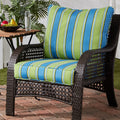 Cayman Stripe Outdoor 25 Inch X 47 Inch Deep Seat Cushion Set