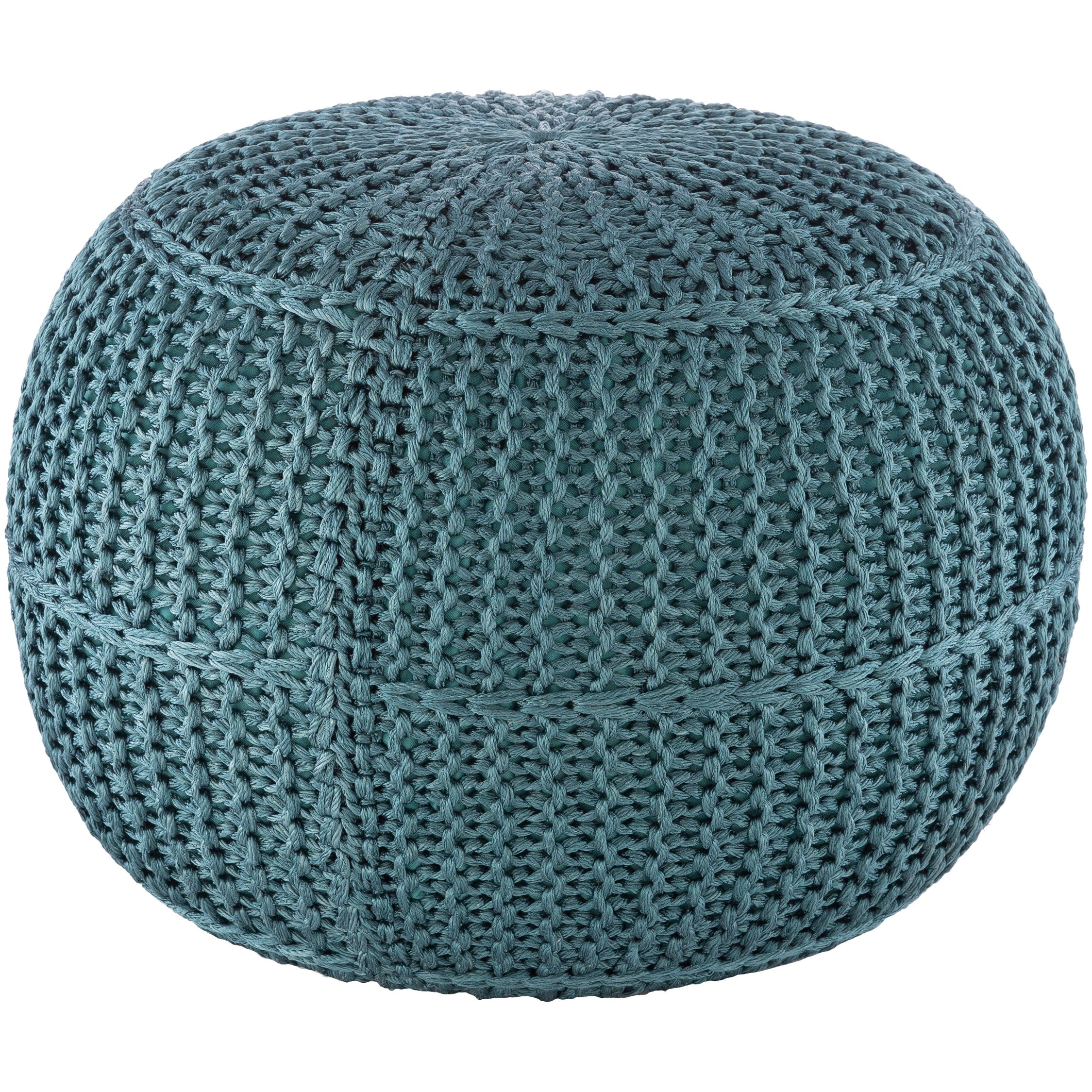 Cayson Indoor Outdoor Knitted 20 Inch Round Pouf