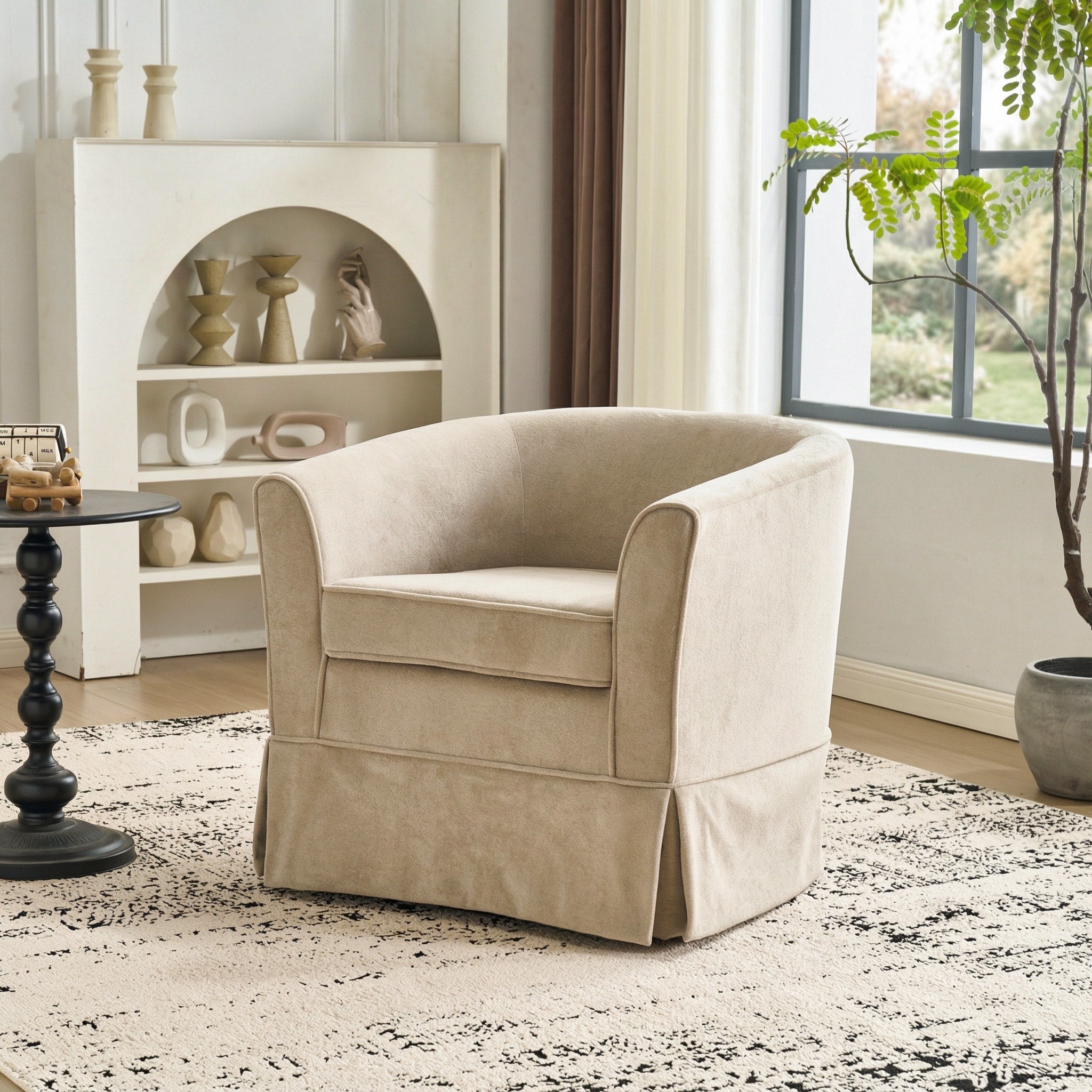 Cecilia Fabric Swivel Club Chair By Christopher Knight Home