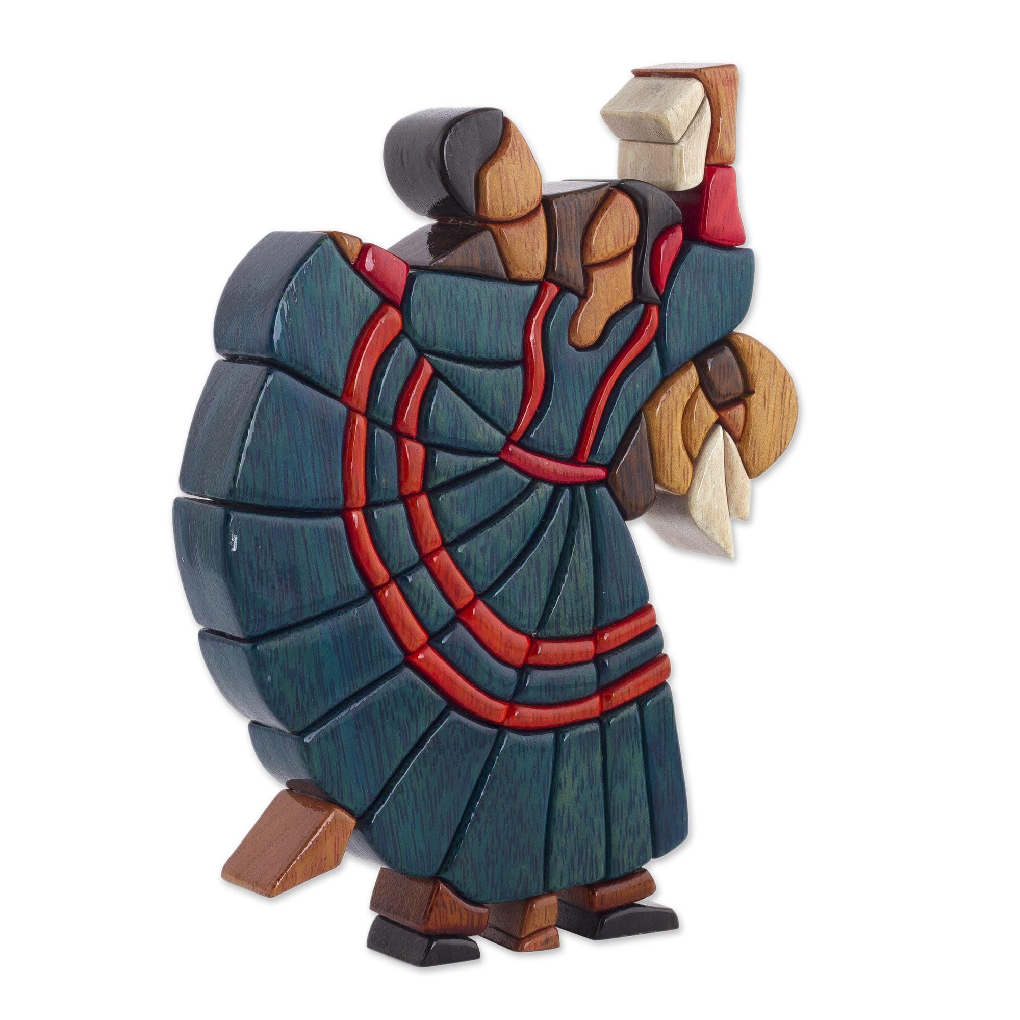 Handmade Cedar Mahogany Dance Of Romance Sculpture Peru N A
