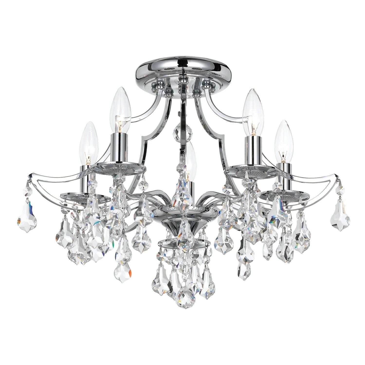 Cedar 5 Light Chrome Swarovski Strass Crystal Ceiling Mount