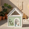 Cedar Indoor Cat House With Clear Acrylic Roof Wooden Pet House For Small Cats Dogs