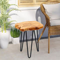 Cedar Roots Naturally Shaped Small Stool And Stand With 3 Hairpin Legs