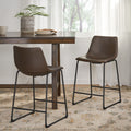 Cedric 24 Inch Faux Leather Counter Stool By Christopher Knight Home Set Of 2