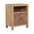 Cedric Solid Acacia Wood 1 Drawer File Cabinet With Open Shelf