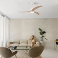 Ceiling Fan With Remote Control Reversible Motor For Bedroom Matte White