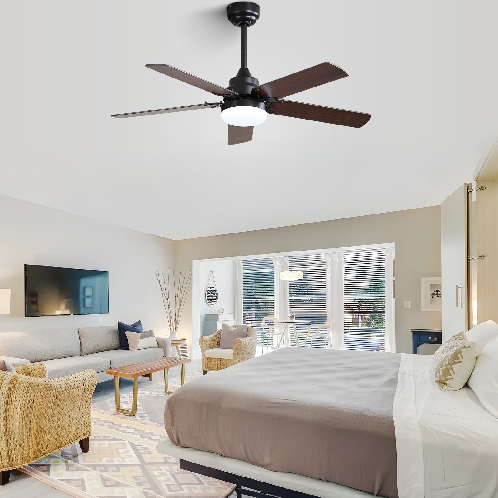 Ceiling Fan With Reversible Motor Remote Control