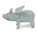 Celadon Ceramic Figurine Flying Blue Pig Thailand