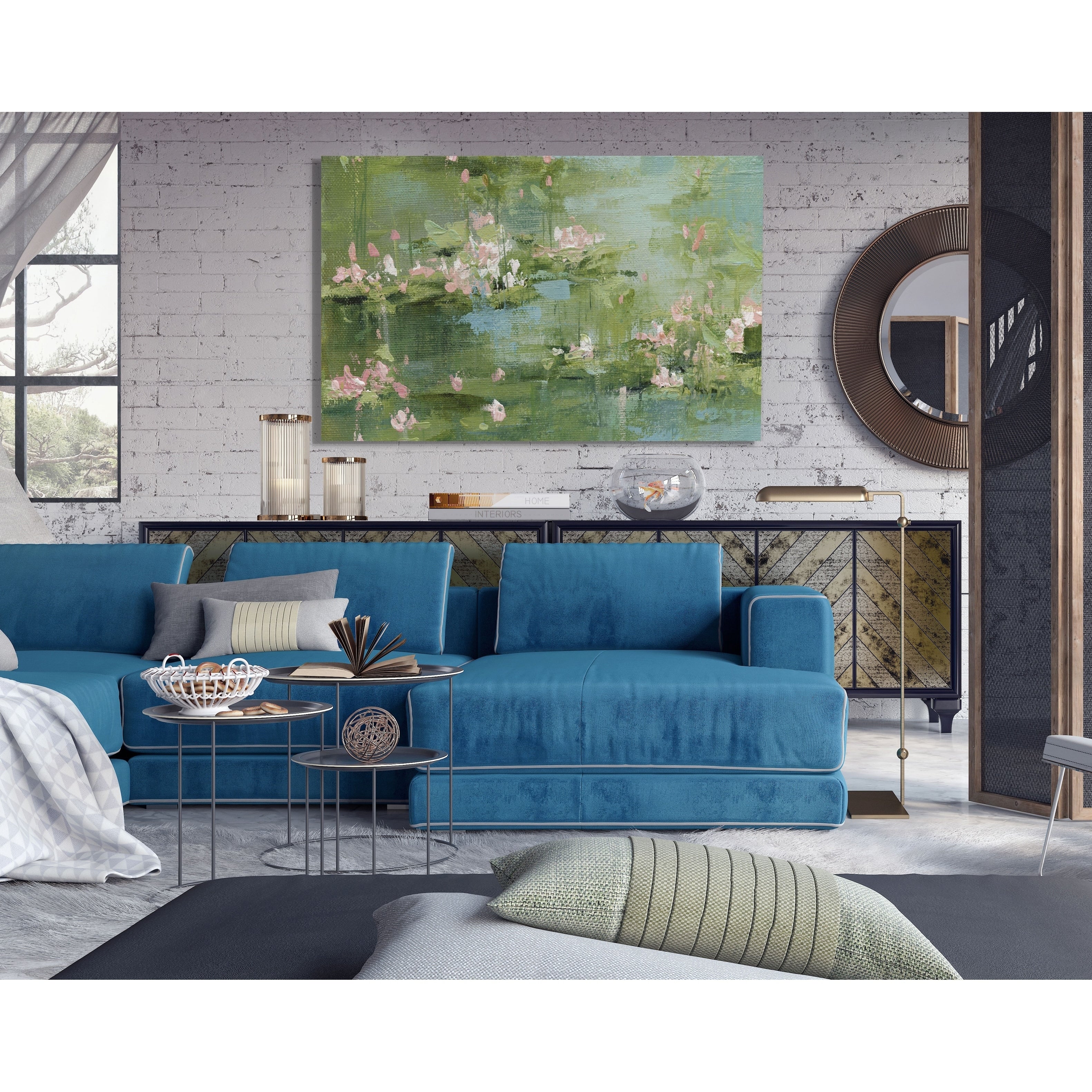 Celadon Waterlilies I Premium Gallery Wrapped Canvas