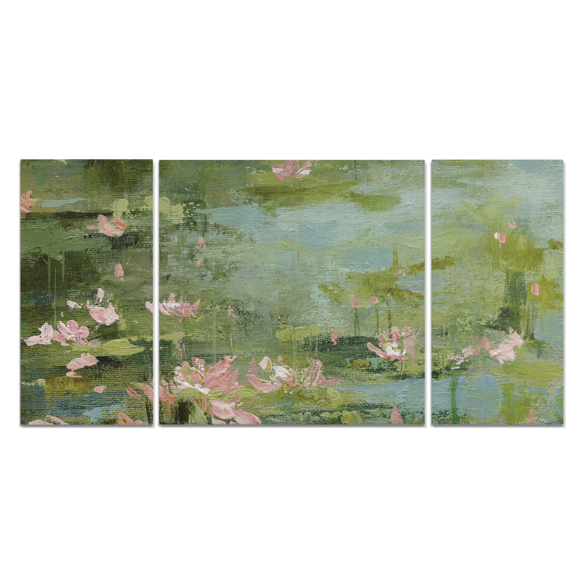 Celadon Waterlilies Ii A Premium Multi Piece Art Available In 3 Sizes