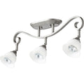 Celesta Classic Nickel And Satin Opal 3 Light Rail Flush Mount