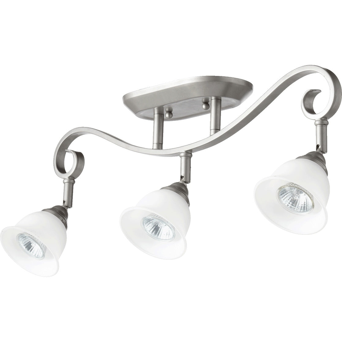 Celesta Classic Nickel And Satin Opal 3 Light Rail Flush Mount