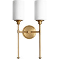 Celeste Aged Brass And Satin Opal 2 Light Wall Light