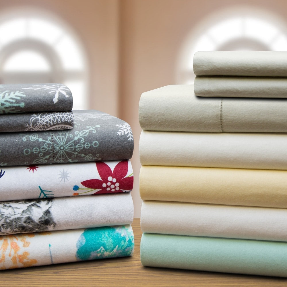 Celeste Home 190 Gsm Cotton Flannel Velvet Feel Sheet Set