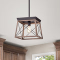 Celia Oil Rubbed Bronze 1 Light Open Cage Metal Pendant Light