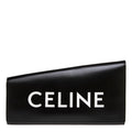 Celine Asymmetrical Logo Print Clutch