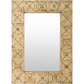 Celine Inlaid Bamboo Beveled Wall Mirror Brown Ivory 26 X 35.8