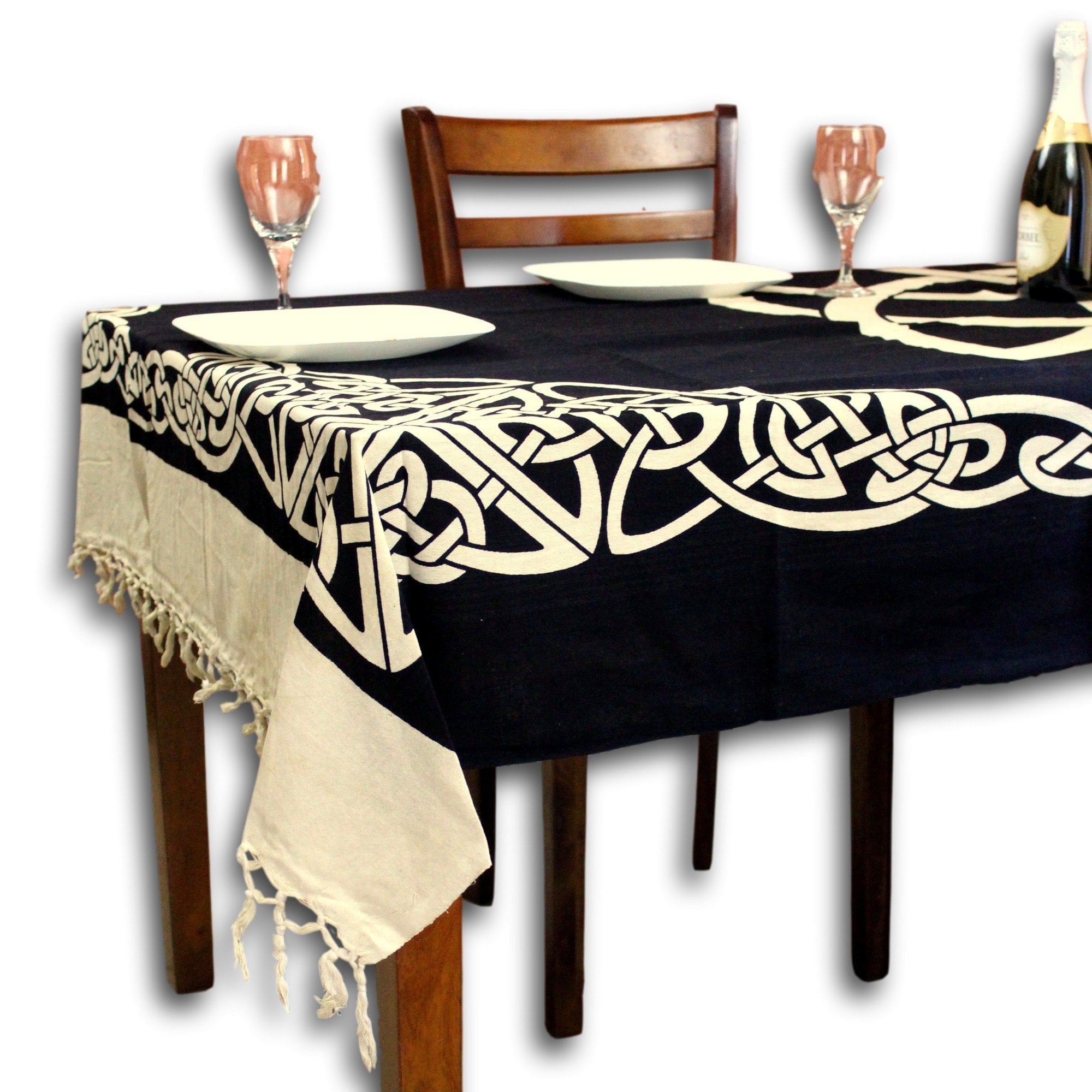 Celtic Tie Dye Trinity Knot Cotton Tapestry Bedspread Amber Purple Green Bluetwin Full