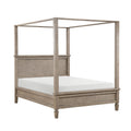 Cely Queen Canopy Bed Paneled Headboard And Footboard Farmhouse Oak Gray