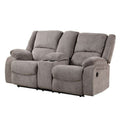 Cem Manual Reclining Loveseat Pillow Tufted Mocha Gray Chenille