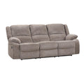 Cem Manual Reclining Sofa Pillow Tufted Mocha Gray Chenille 88 Inch