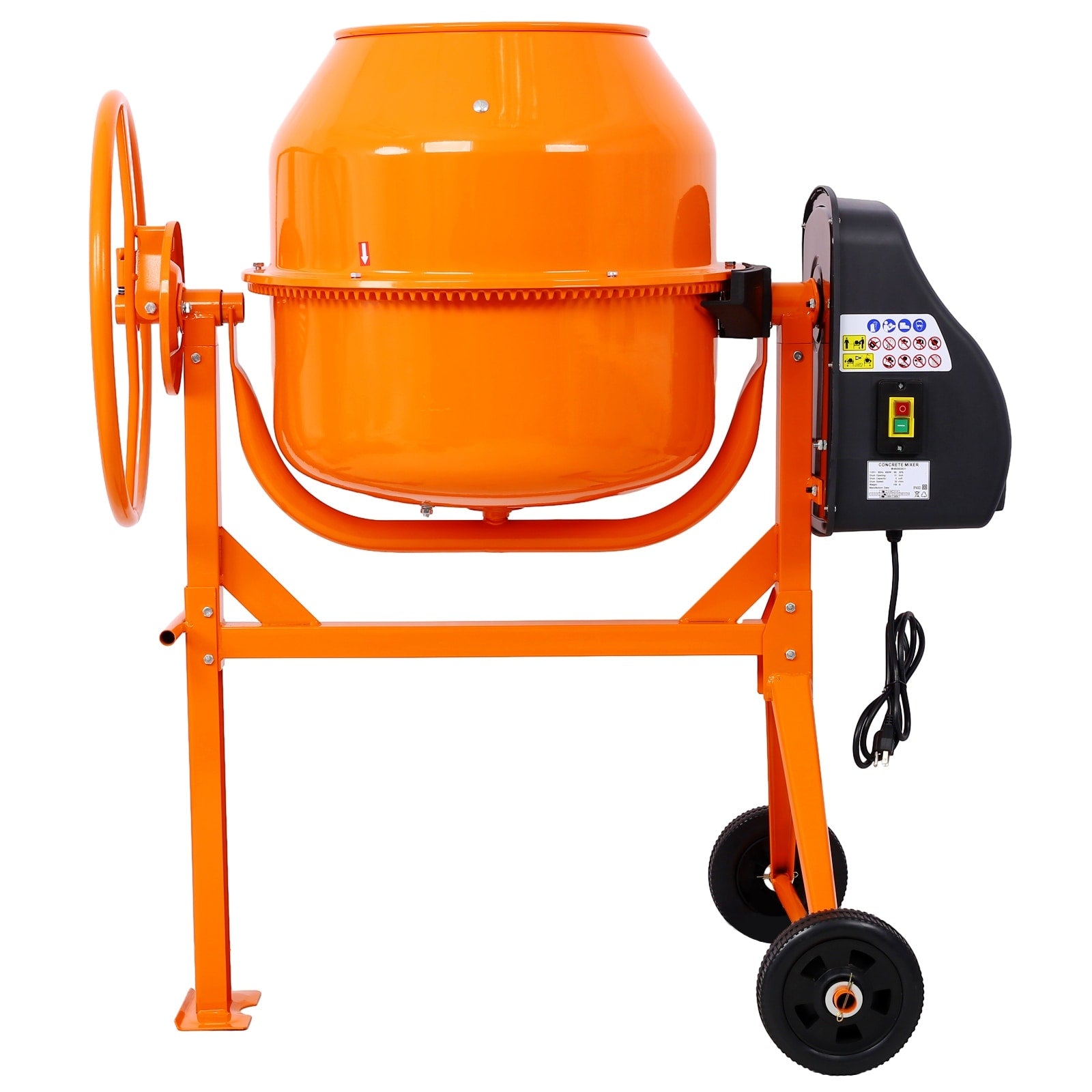 Cement Mixer 5 Cu. Ft Electric Concrete Mixer Machine 650W Ac Motor Portable Power Cement Mixers For Mortar Stucco And Fodder