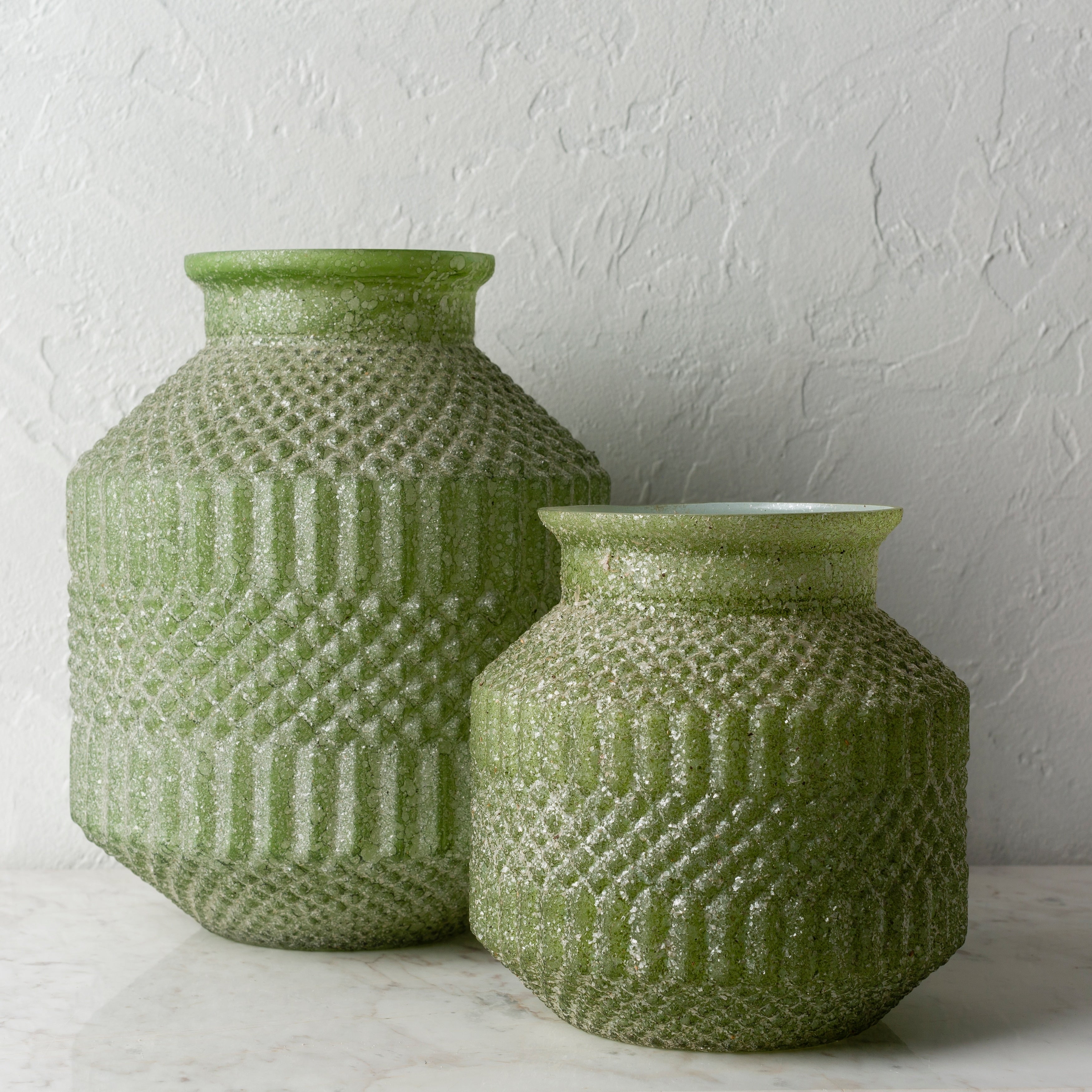 Cena Boho Frosted Glass Vase Set 2 Piece