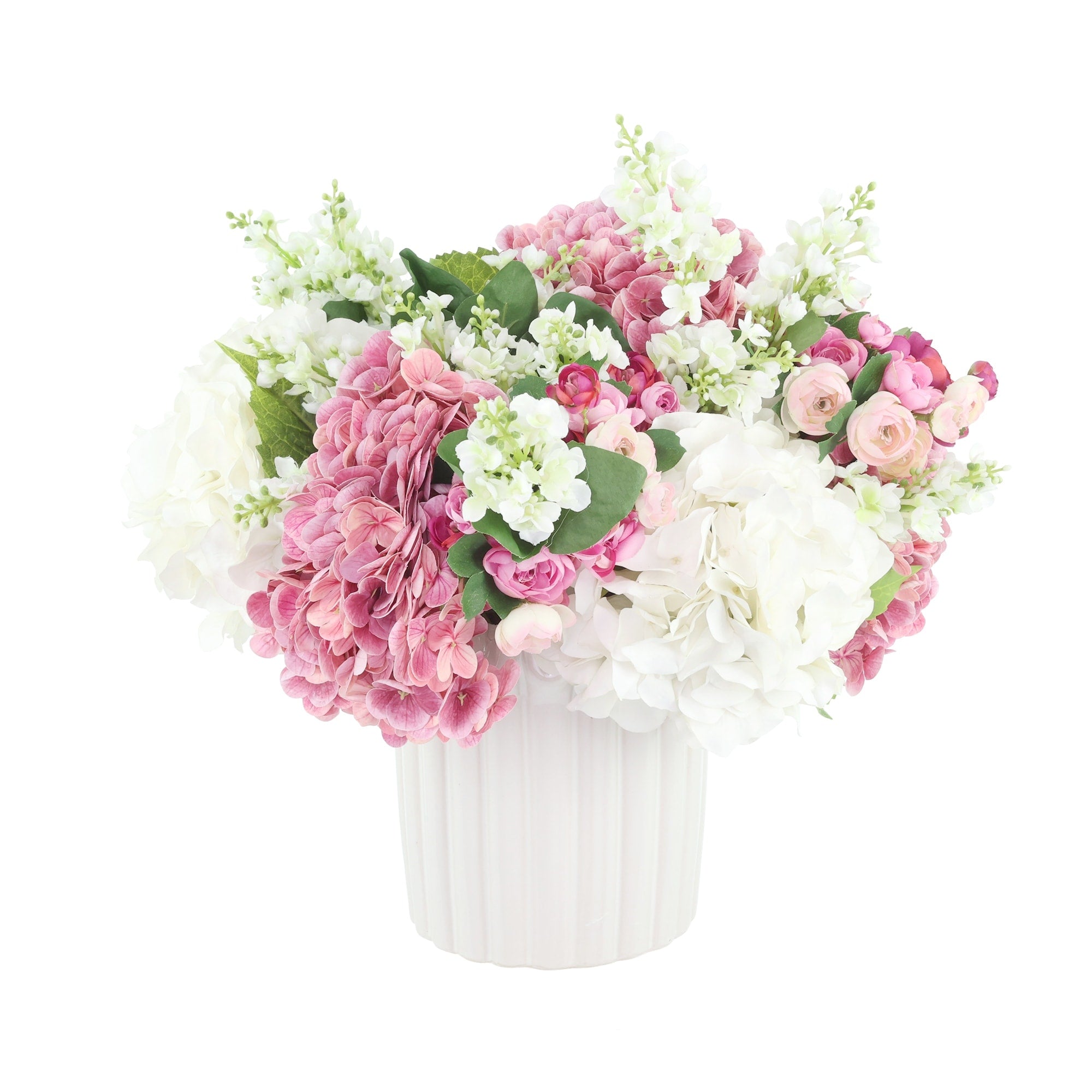 Centerpiece With Hydrangea Lilacs And Ranunculus 16