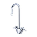 Central Brass Two Handle Bar Faucet 3 15 16 Gooseneck Rigid Spout 0289 A Chrome