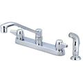 Central Brass Two Handle Cast Brass Kitchen Faucet 8 D Style Swivel Spout 80123 A Chrome
