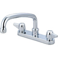 Central Brass Two Handle Cast Brass Kitchen Faucet 8 Tube Swivel Spout 0125 A Chrome