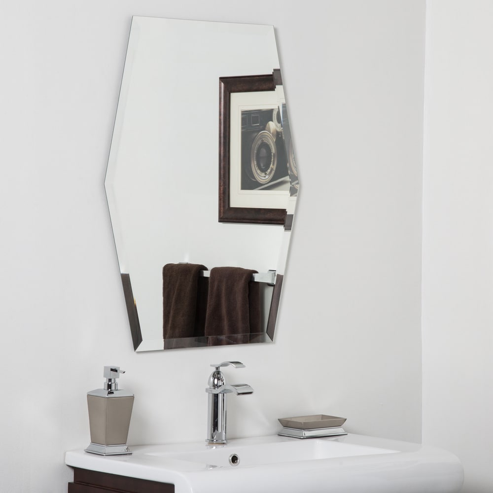 Century Clear Glass Modern Bathroom Mirror Silver