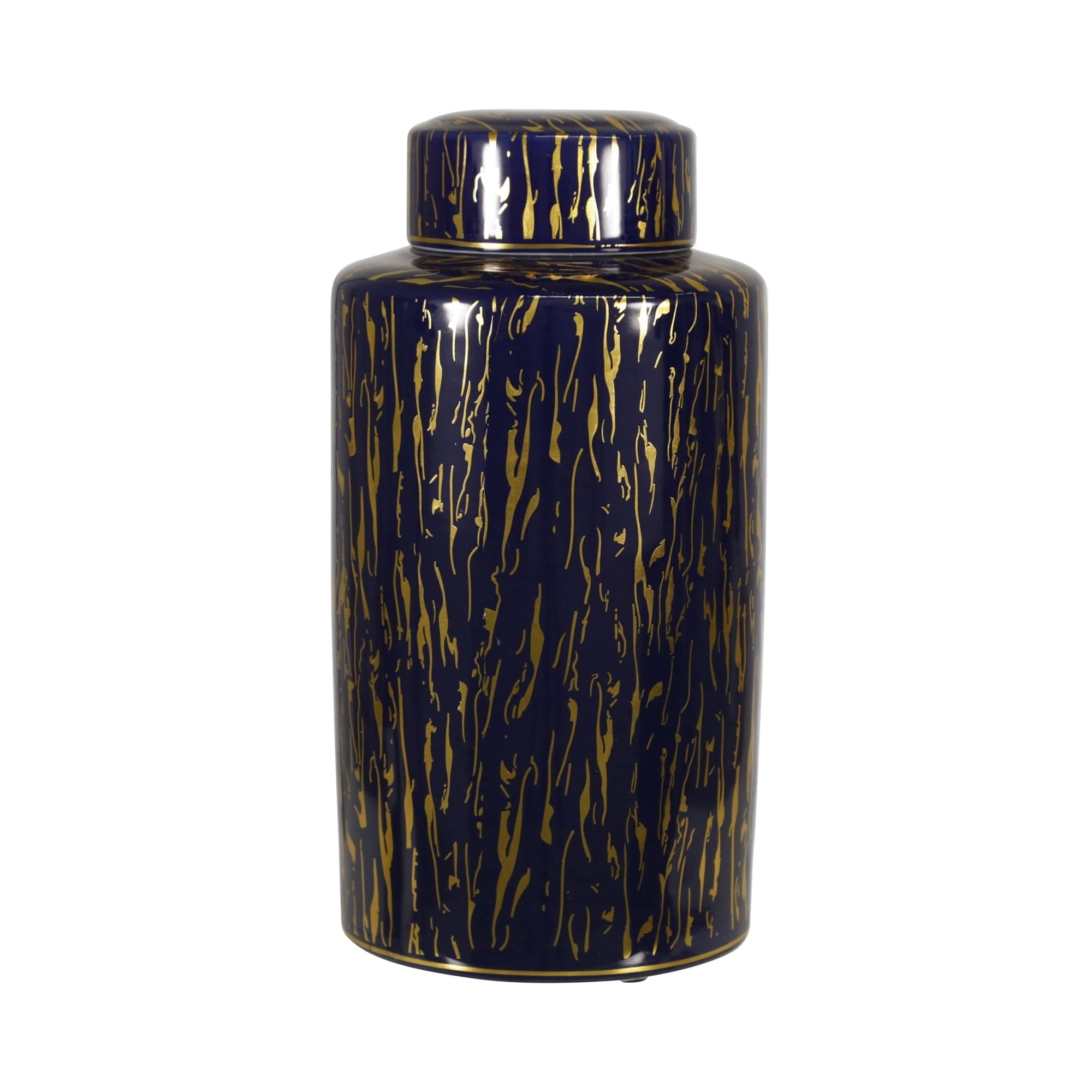 Ceramic 16 H Jar Blue Gold