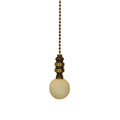 Ceramic 35Mm Ivory Ball Ceiling Fan Pull 2 H With 12 Antiqued Brass Chain