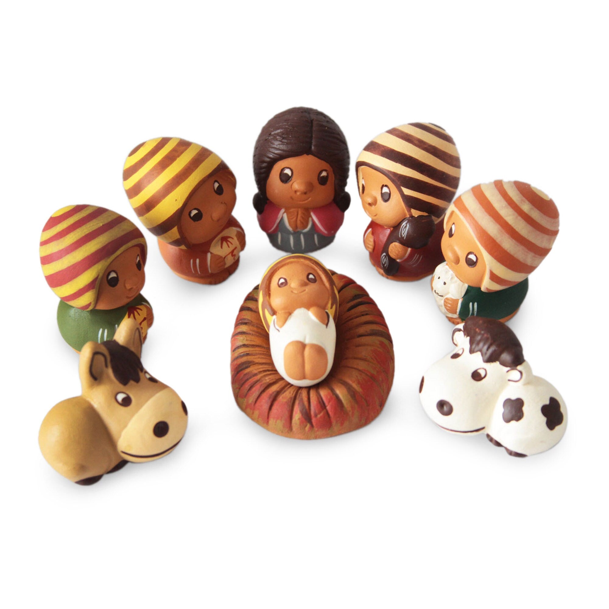 Ceramic 9 Piece Nativity Scene Lil Nativity Peru