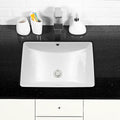 Ceramic Handmade Rectangular Undermount Bathroom Sink With Overflow
