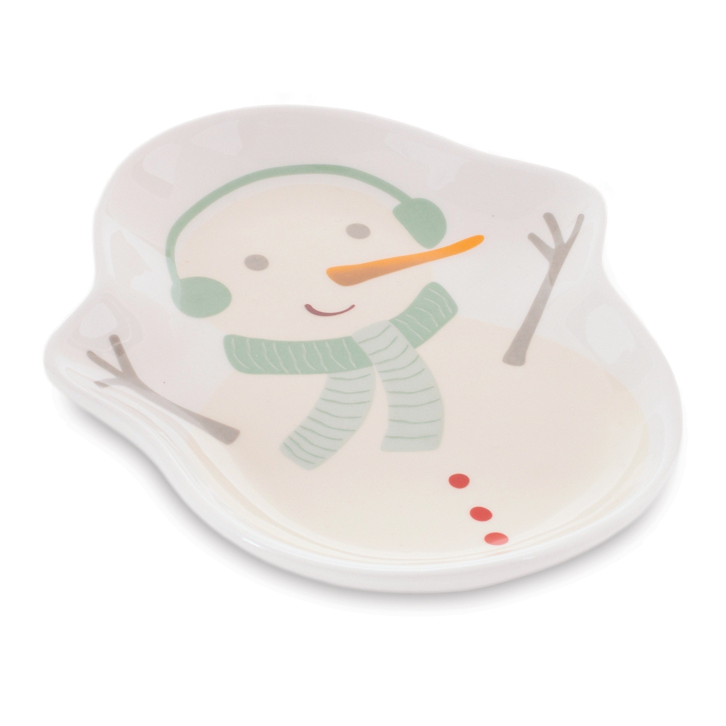 Ceramic Snowman Holiday Trinket Dish Set Of 4