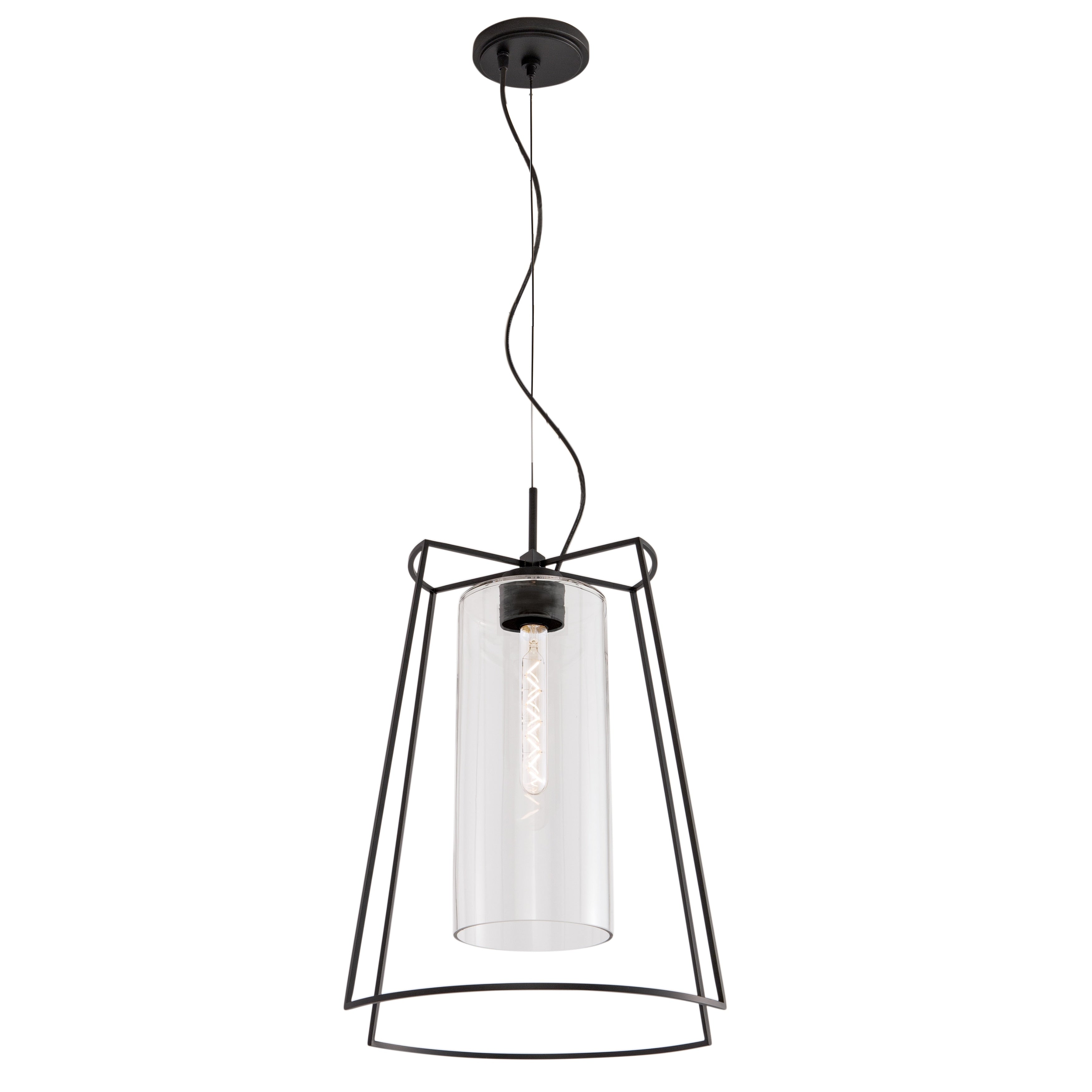 Cere 14.25 Inch Wide 1 Light Pendant In Matte Black 14.25In W X 14.25In D X 20In H