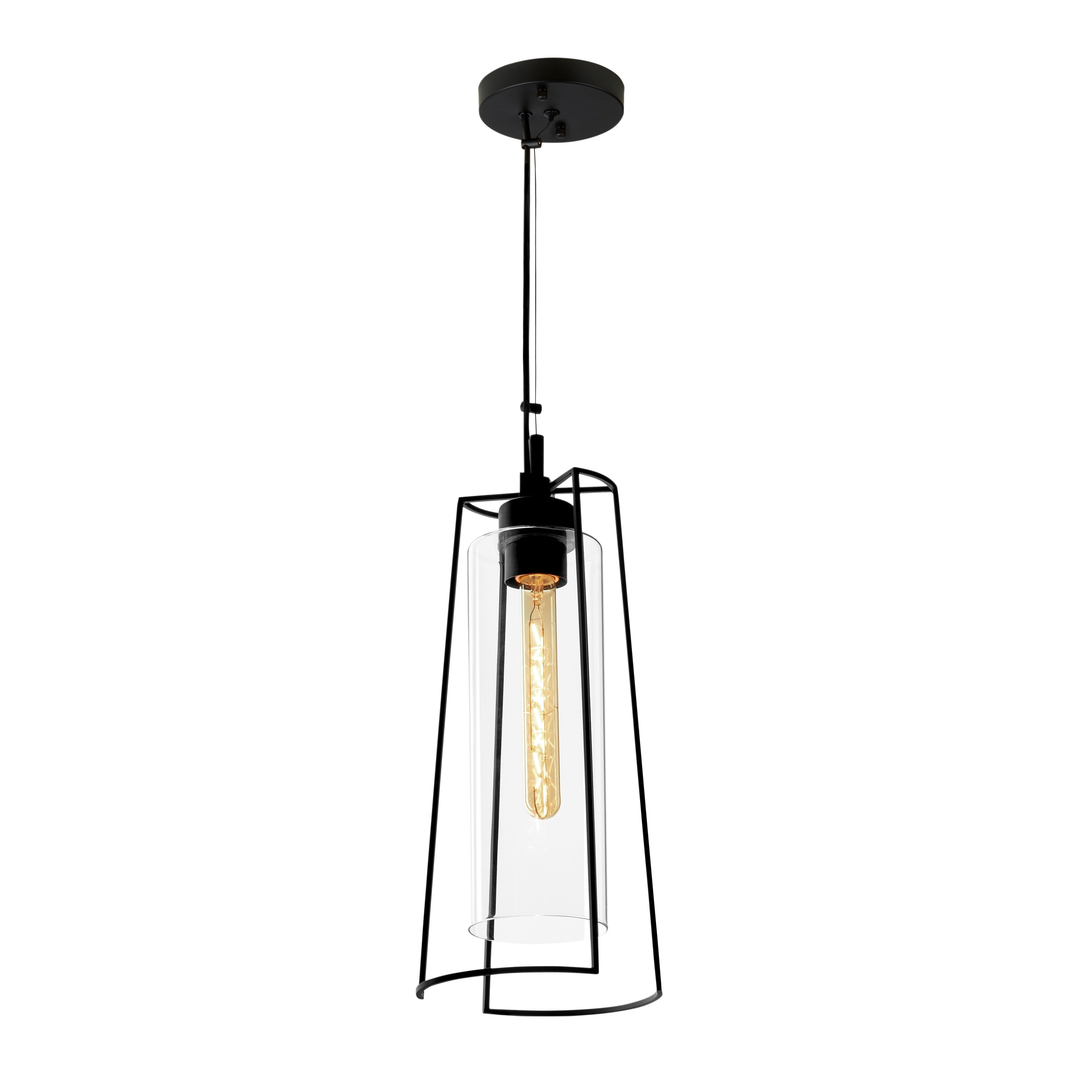 Cere 6.75 Inch Wide Outdoor Pendant In Matte Black 6.75In W X 6.75In D X 18.38In H