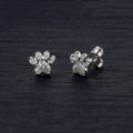 De Couer Igi Certified 10K White Gold 1 10Ct Tdw Diamond Dog Paw Print Earrings White H I