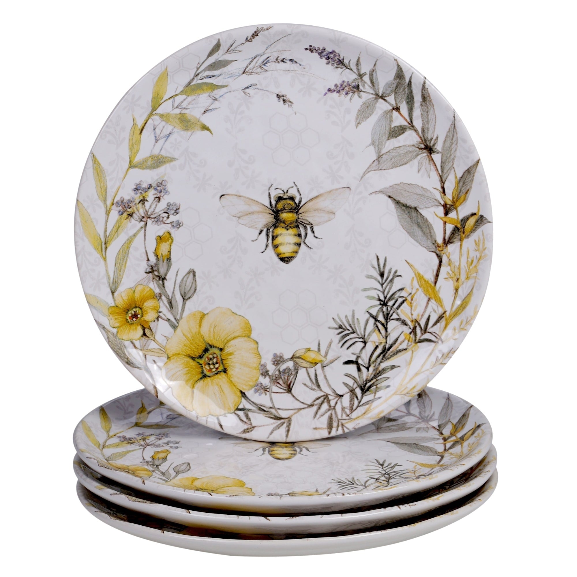 Certified International Bee Sweet 10.75 Inch Dinner Plates Set Of 4