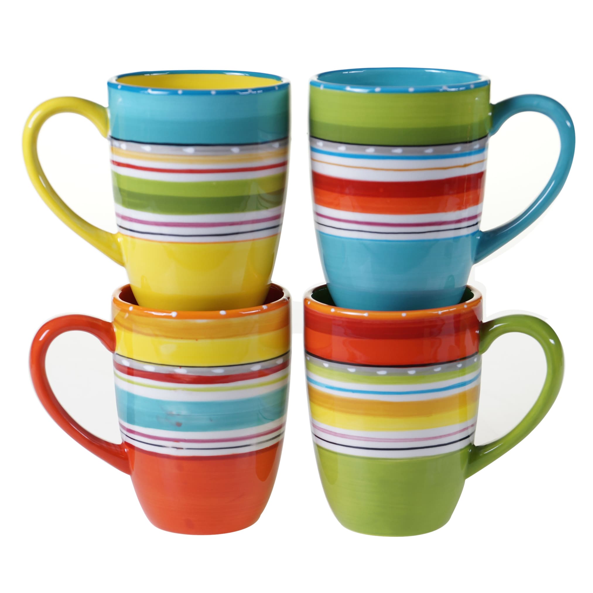 Certified International Mariachi 20 Ounce Mugs Set Of 4 Assorted Designs