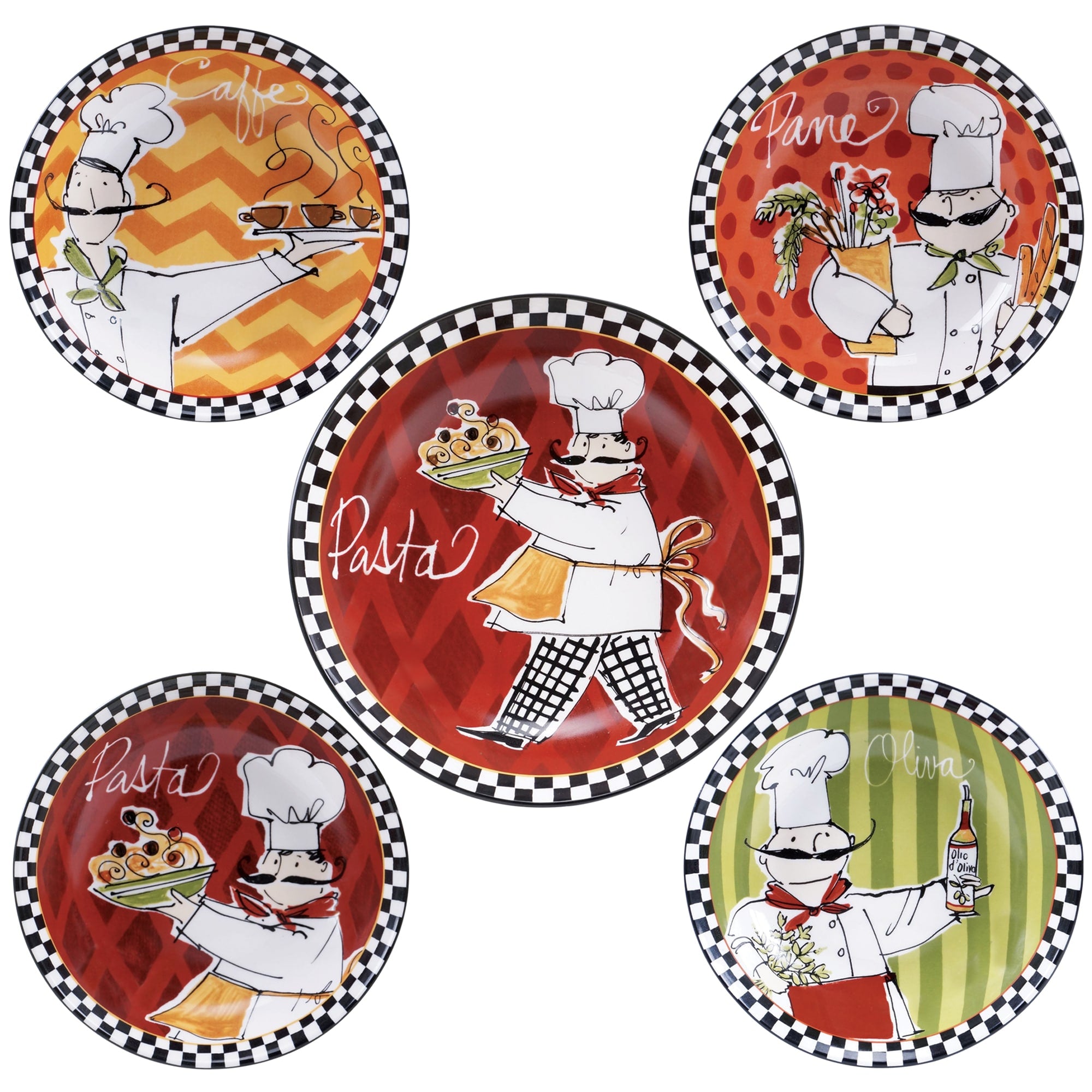 Certified International Chefs On The Go 5 Piece Ceramic Pasta Set