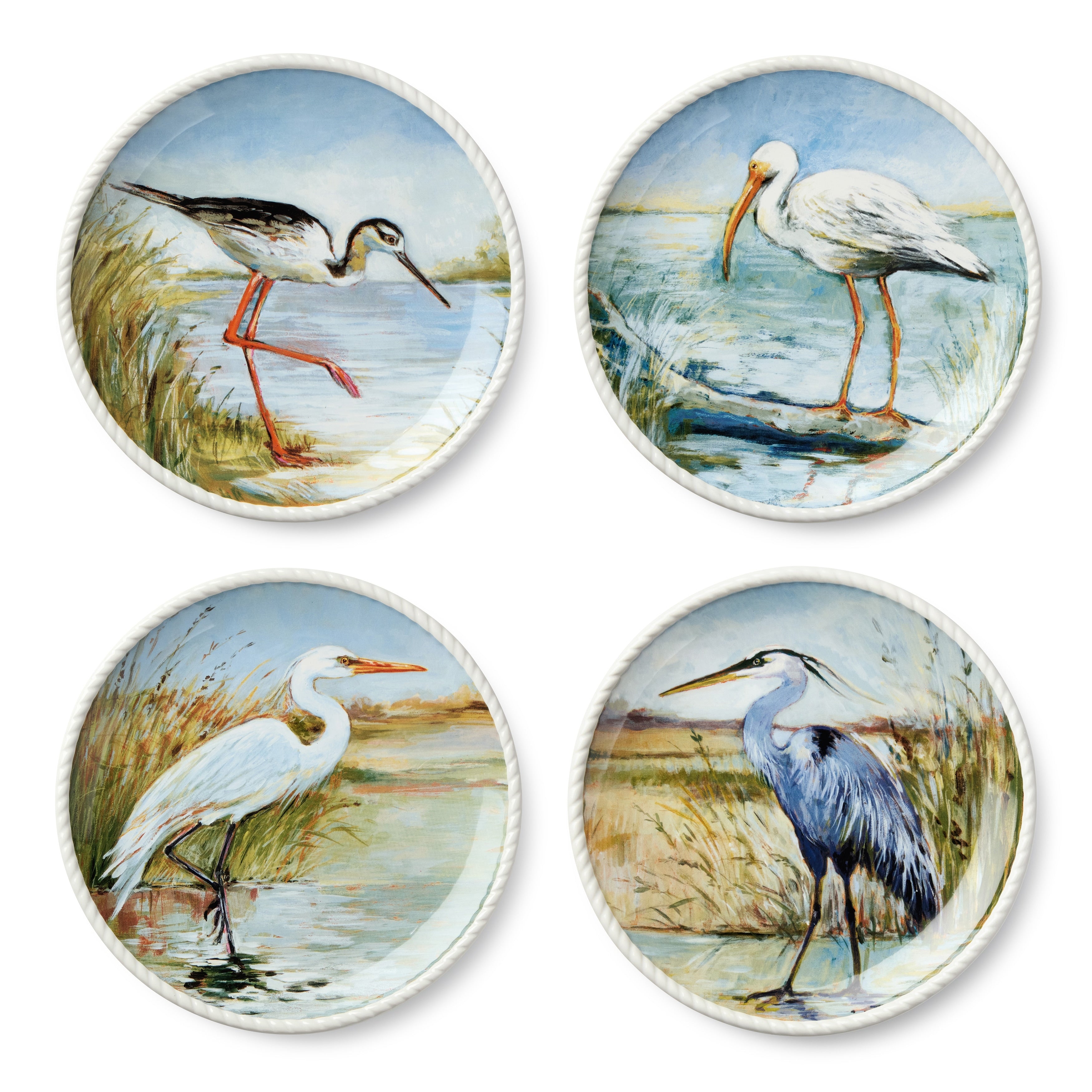 Certified International Coastal Birds 11 Dinner Plates Set Of 4 11.00 L X 11.00 W X 1.25 H