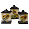 Certified International French Sunflowers 3 Piece Canister Set