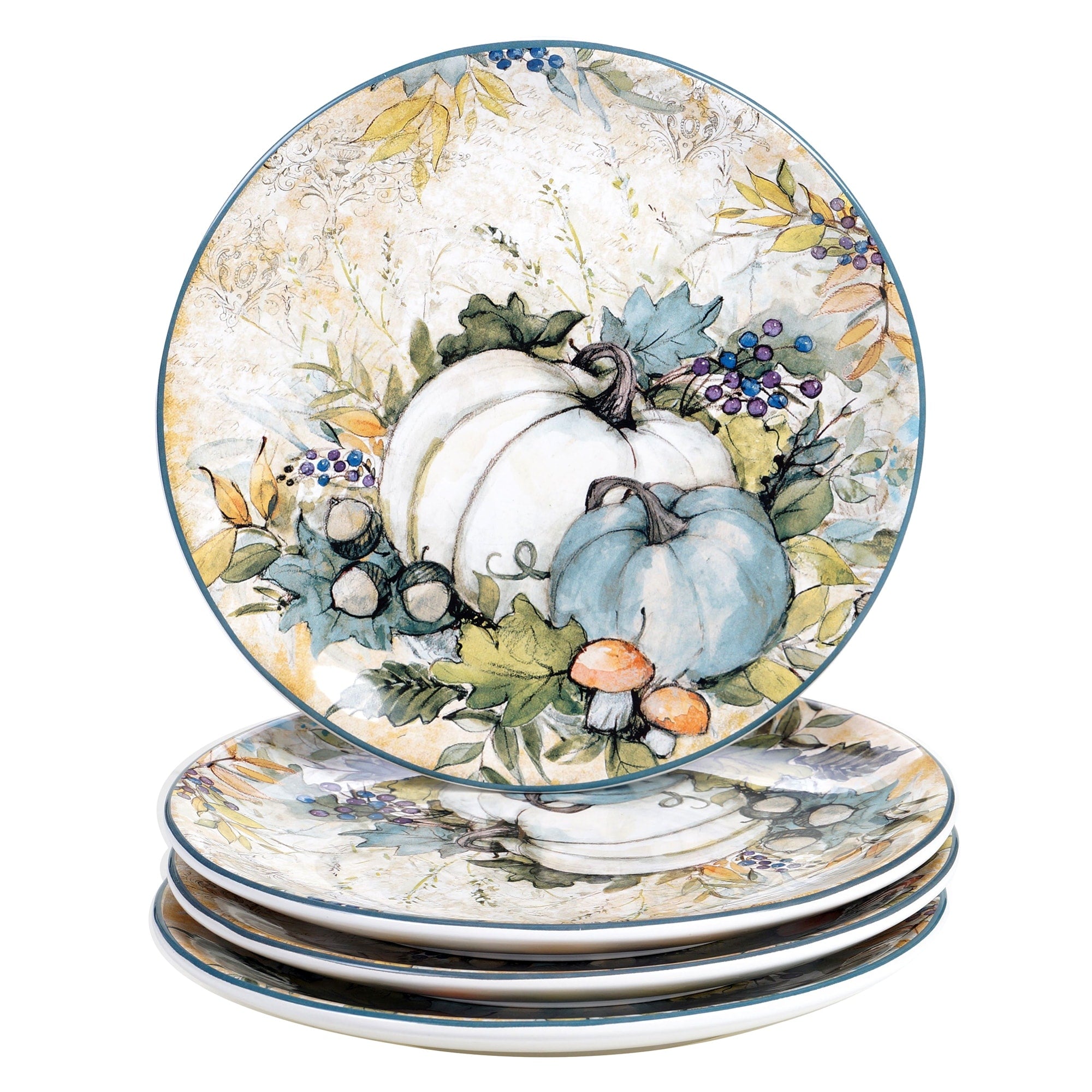 Certified International Harvest Gatherings 9 Salad Dessert Plates Set Of 4